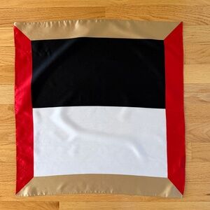 Scarf Made in Italy Black Red White Camel Colors 20" X 19"